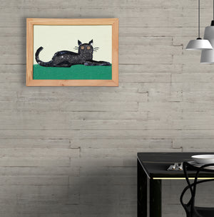 Gatto nero, quadro per arredo che rappresenta il mistero